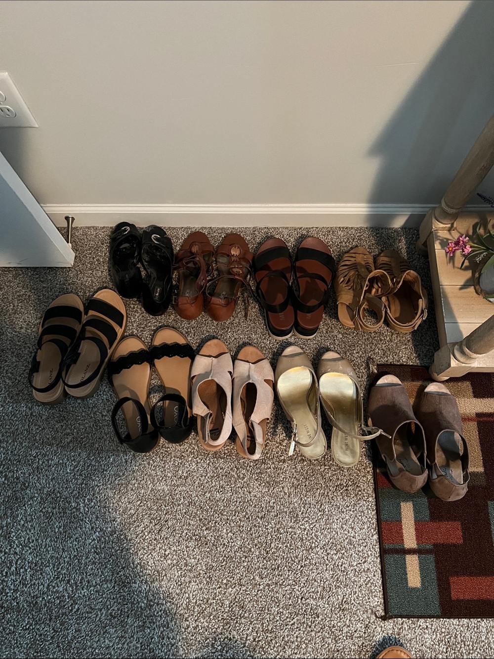 Nine West/Clarks/Xoxo/Mia/Women Mixed Neutral Sandal Lot - Black, Brown, Beige
